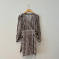 Country Road Brown and White Striped Linen Dress - 8