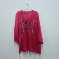 Johnny Was Blouse Embroidered Pink - XL