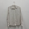 Trenery Beige and White Stripe French Linen Shirt