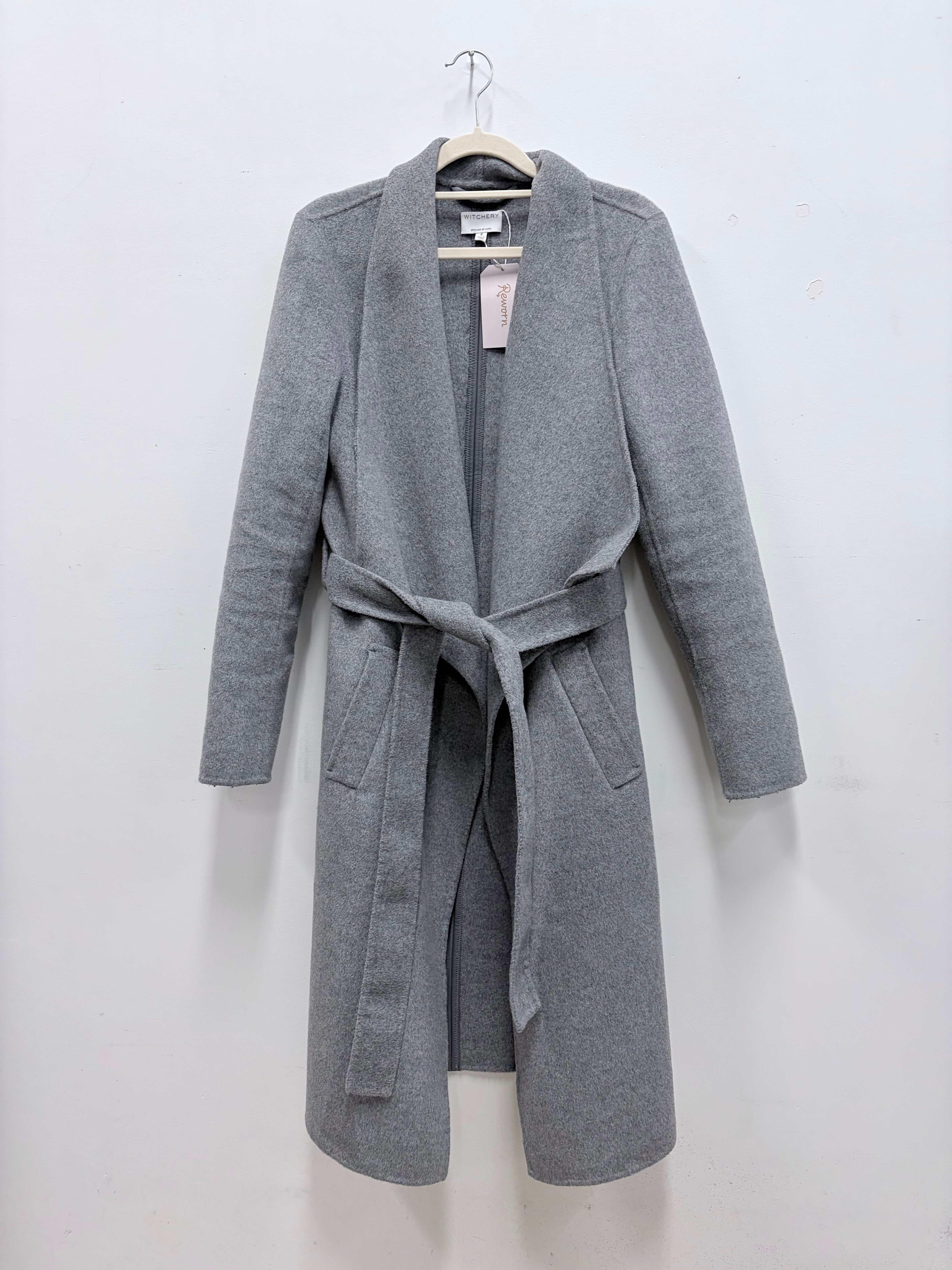 Witchery Grey Wool Coat - 8
