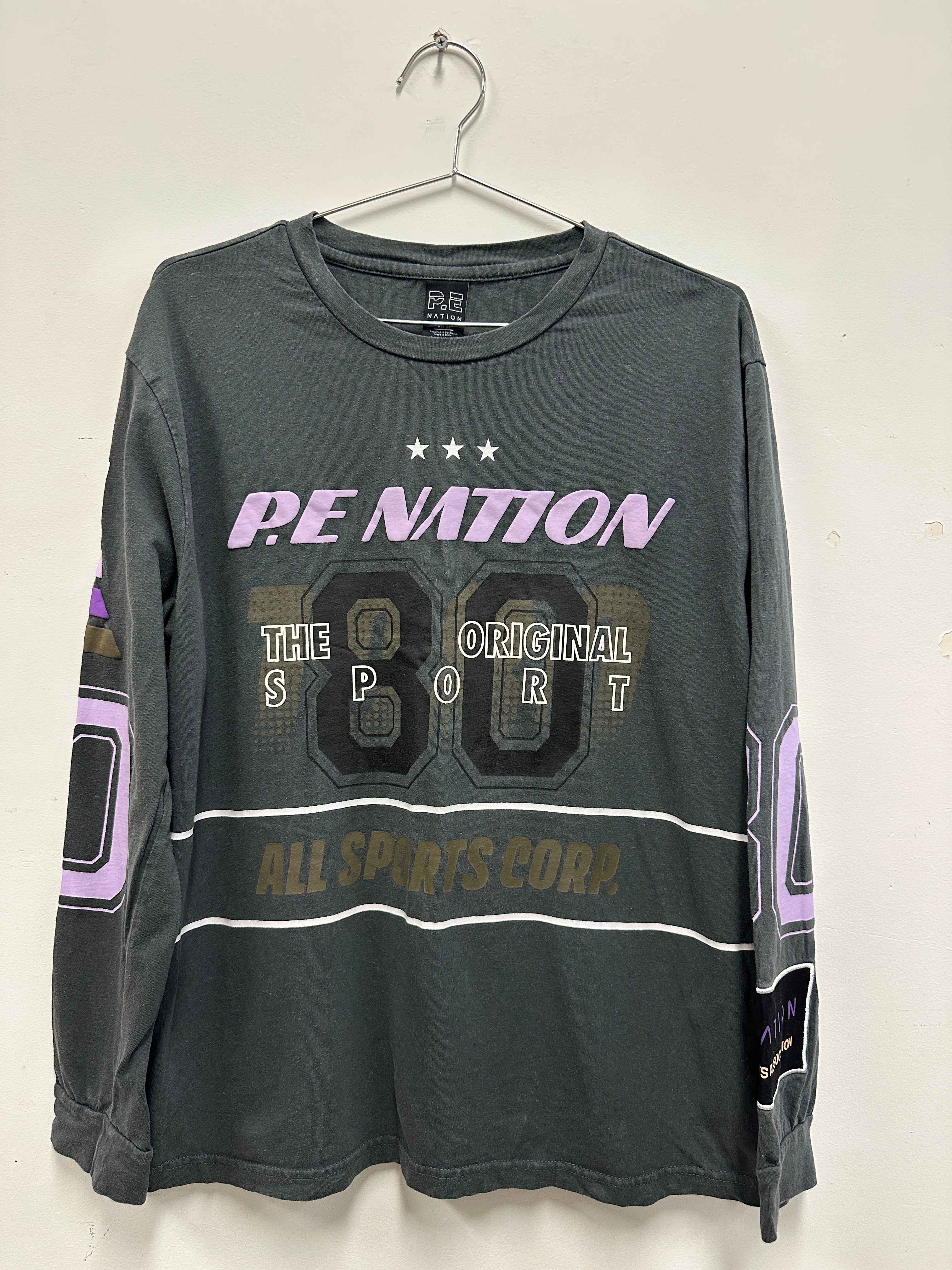 PE Nation Charcoal Long Sleeve T'shirt - M