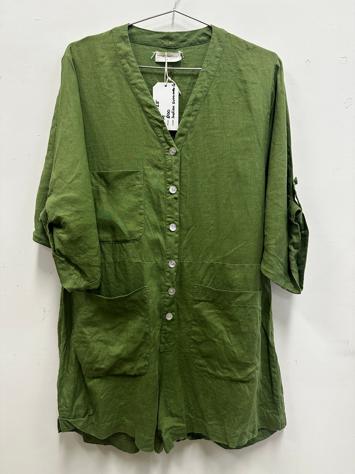 Indian Summer Co Green Playsuit - M
