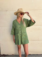 Indian Summer Co Green Playsuit - M
