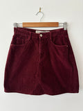 Denim Co Burgundy Cord Mini, Size 8