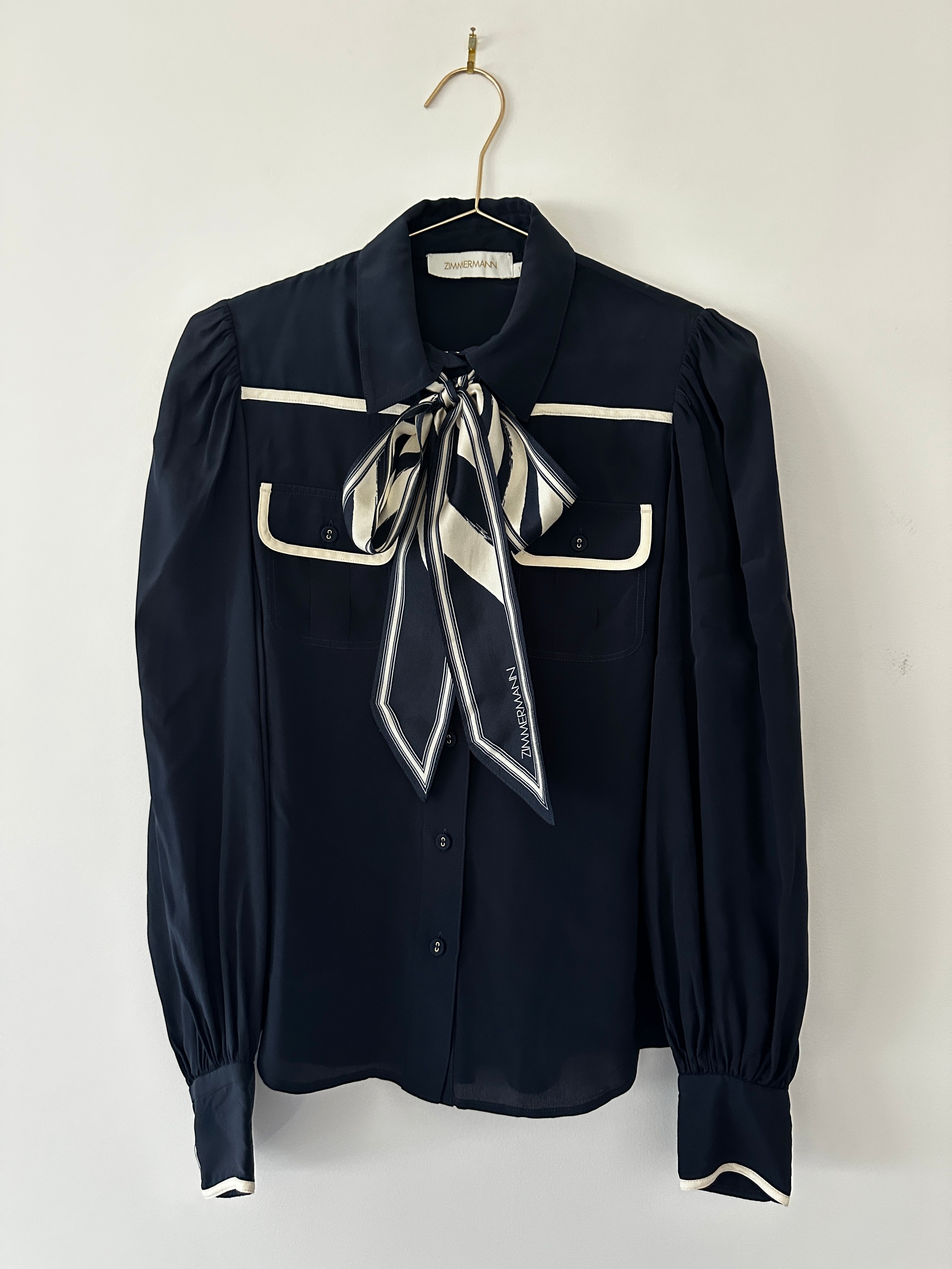 Zimmermann Navy Suit - Wide Leg Pants and Shirt - 1