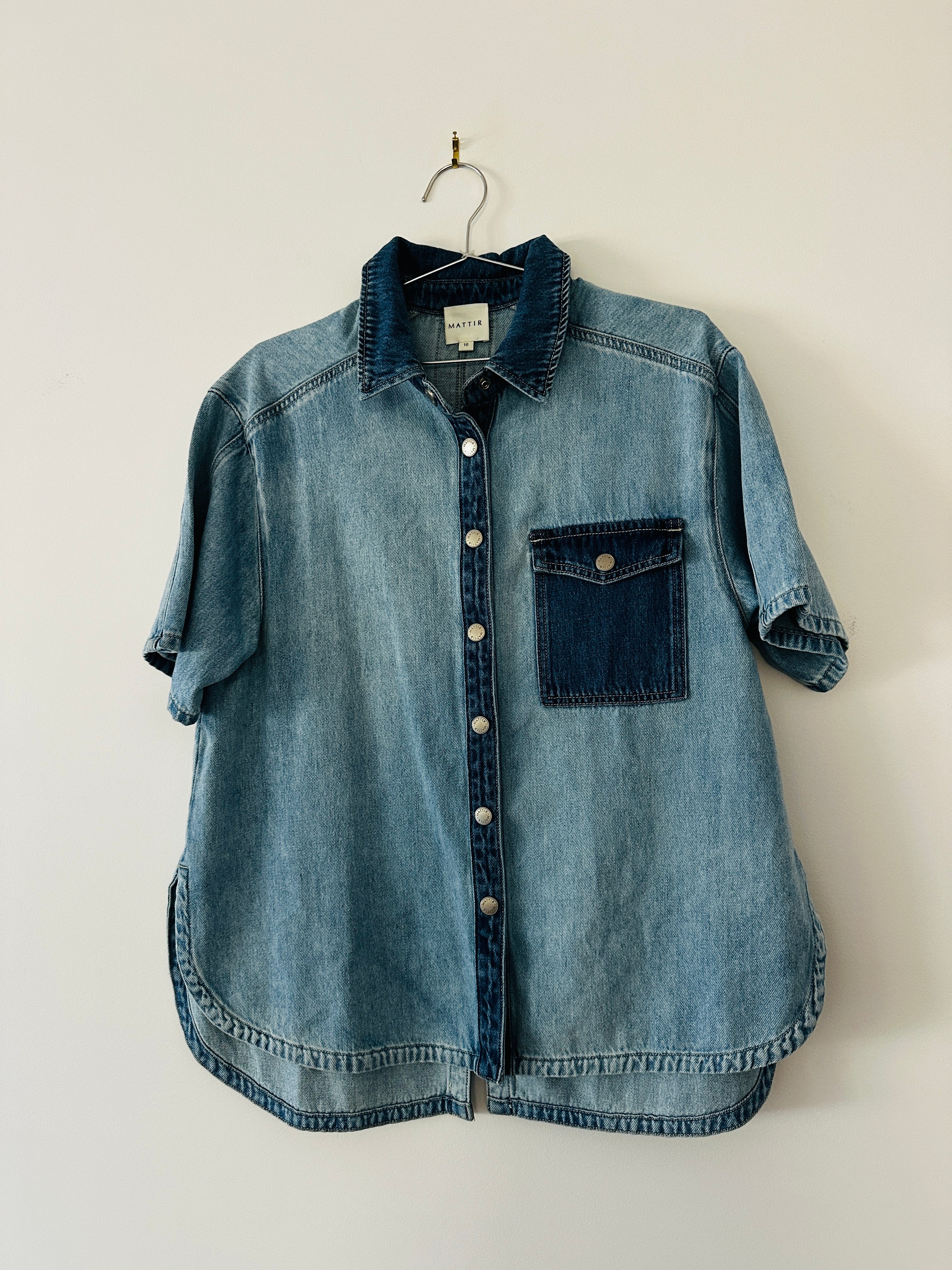 Mattir Denim Shacket with Back Opening - 10