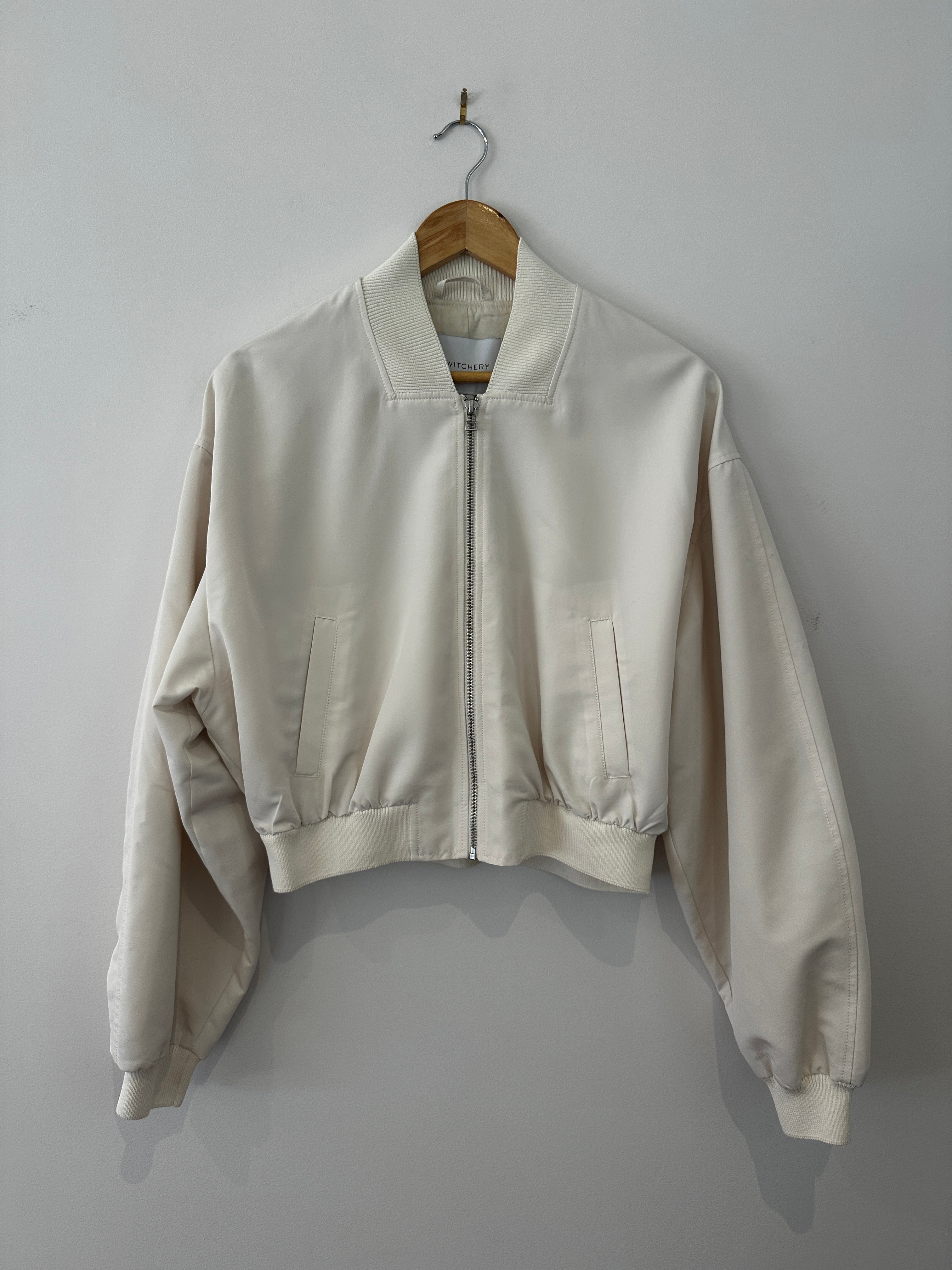 Witchery Cropped Bomber Chalk - 12