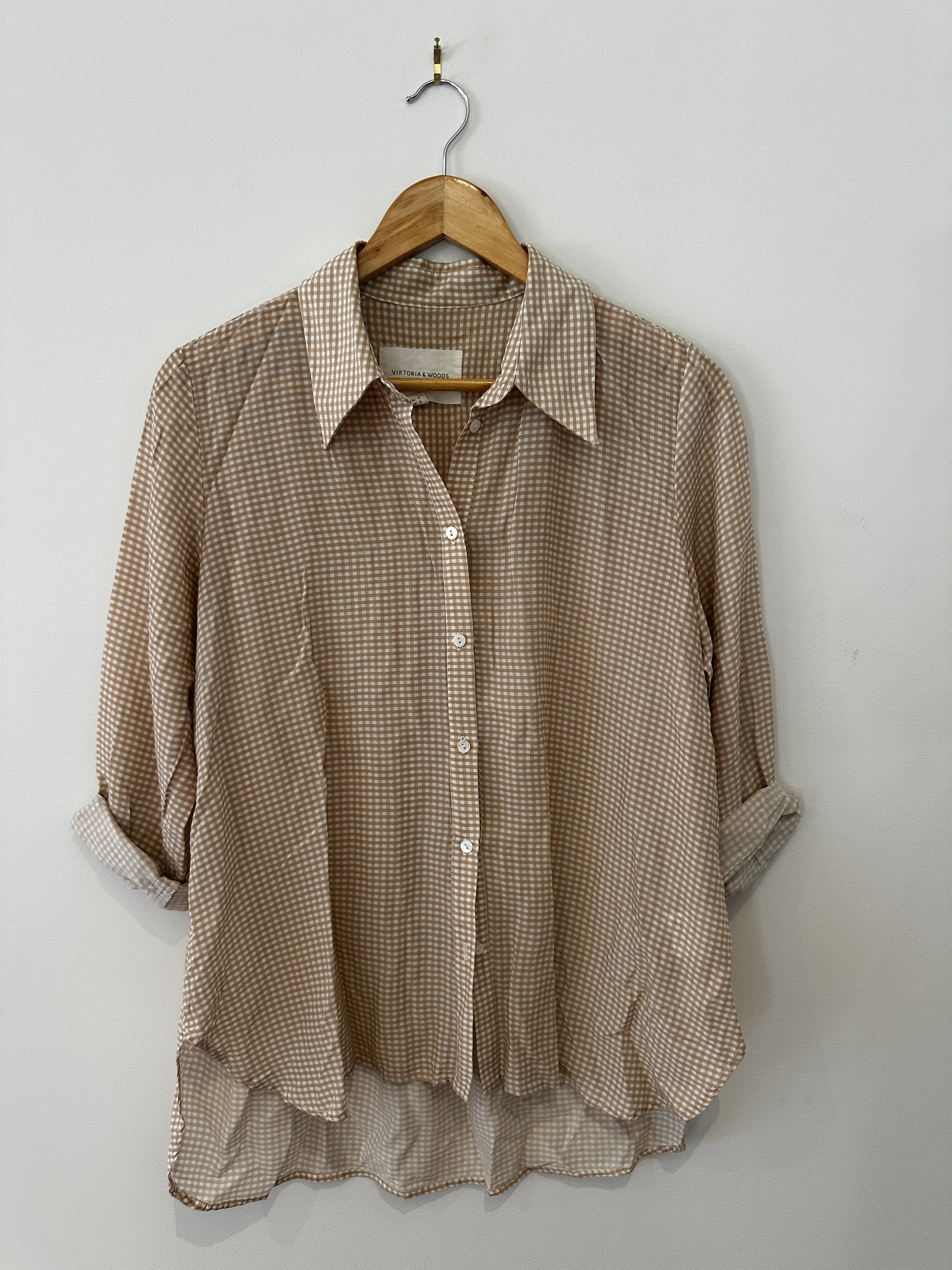 Viktoria & Woods Underground Gingam Silk Shirt - 6