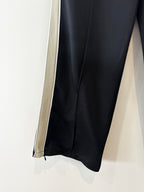 Wichery Black Pants with Beige Stripe - XS