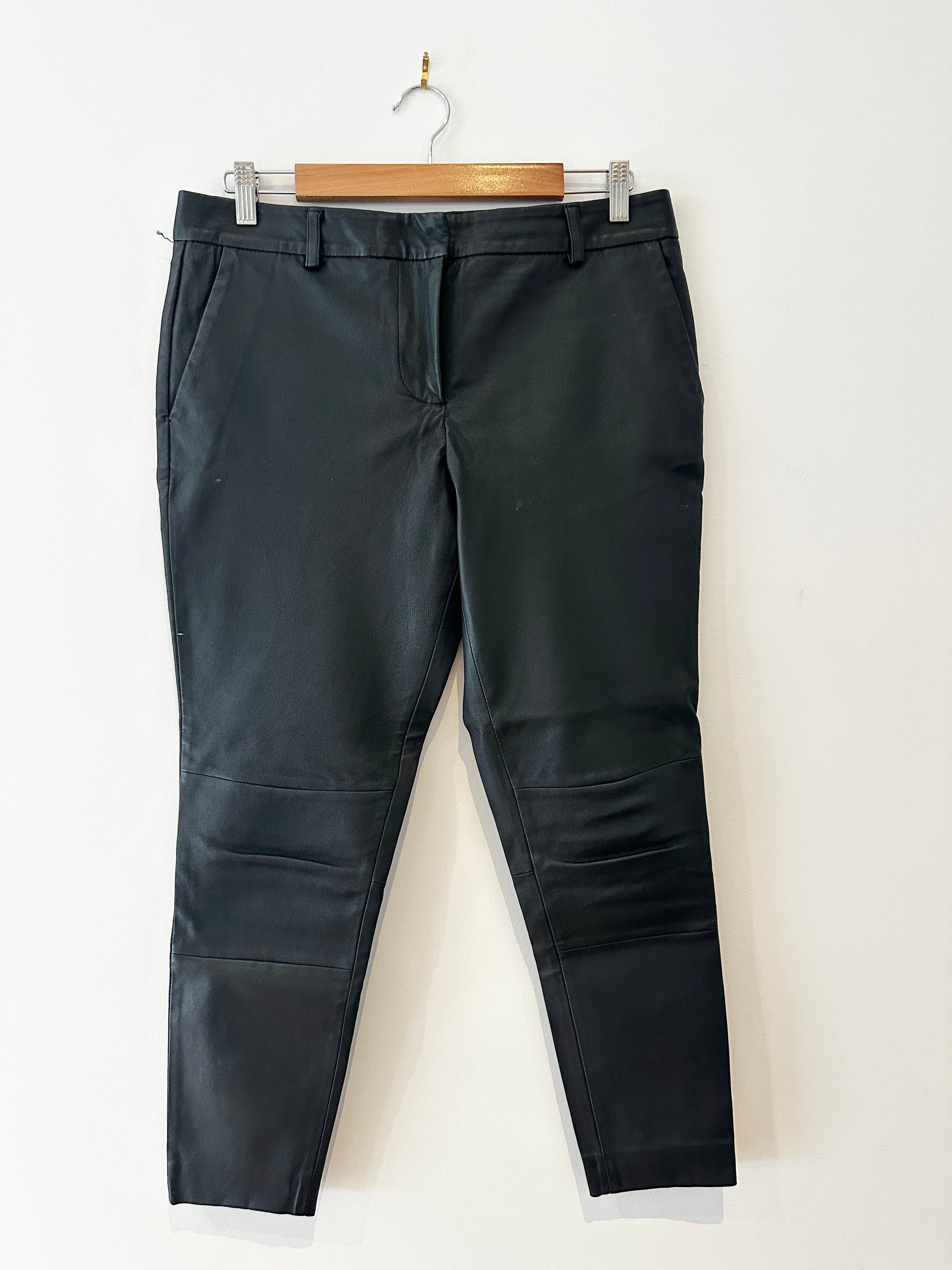 Hi Lo (Olivia Sheed) Black Leather Boyfriend Pants - 1