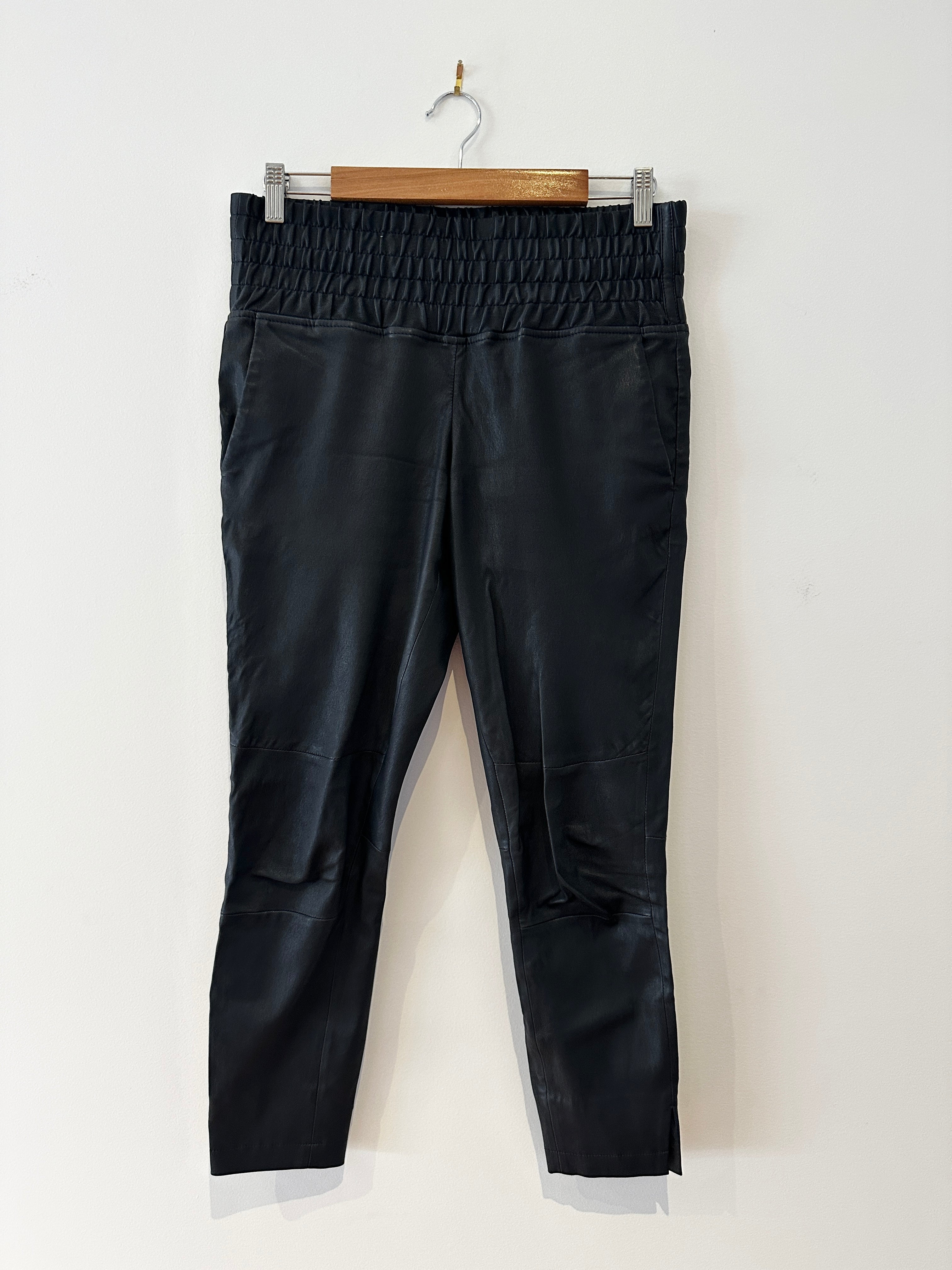 Hi Lo (Olivia Sheed) Black Stretch Leather Jogger 10