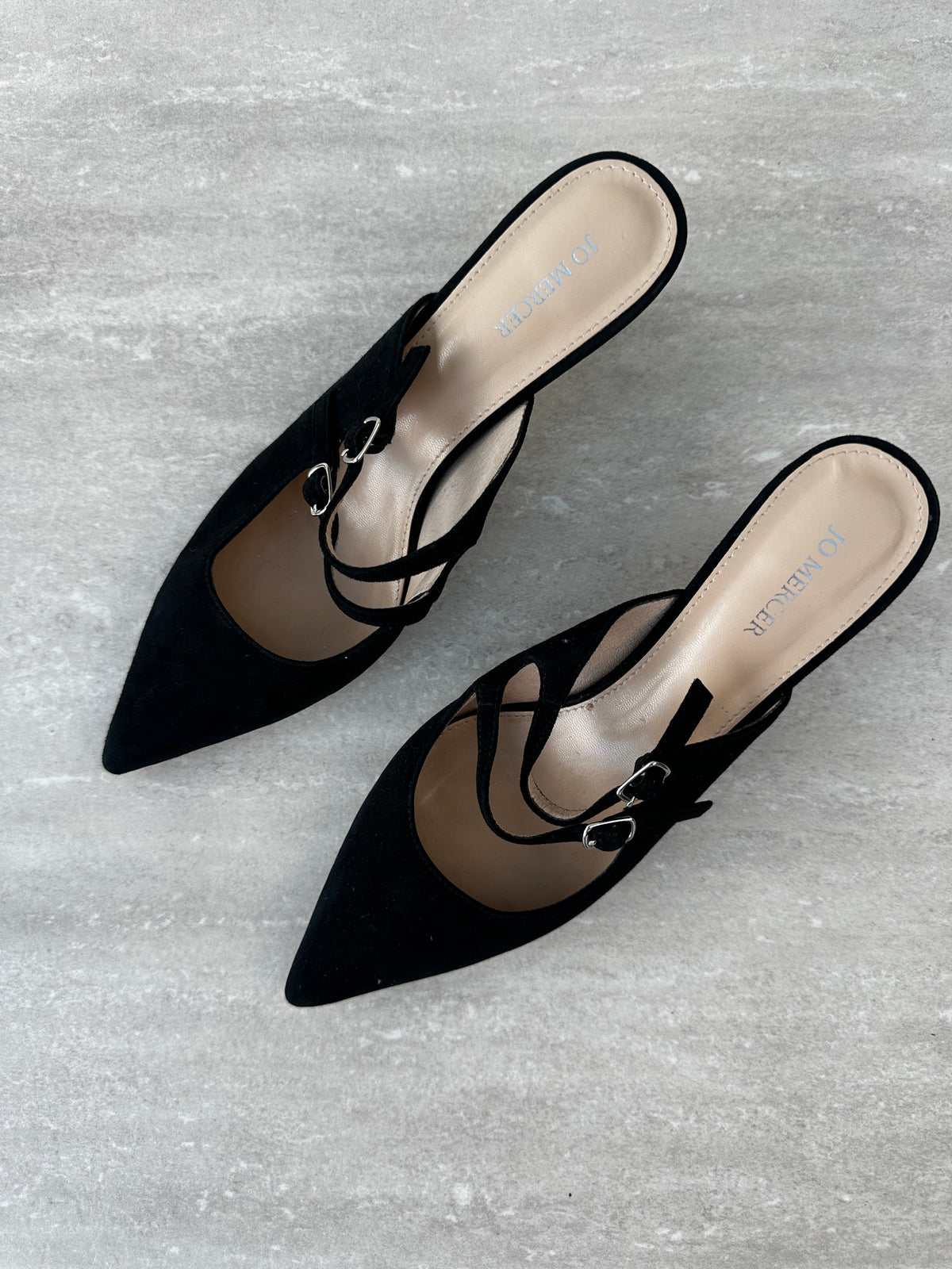 Jo Mercer Black Suede Kitten Heels - 39