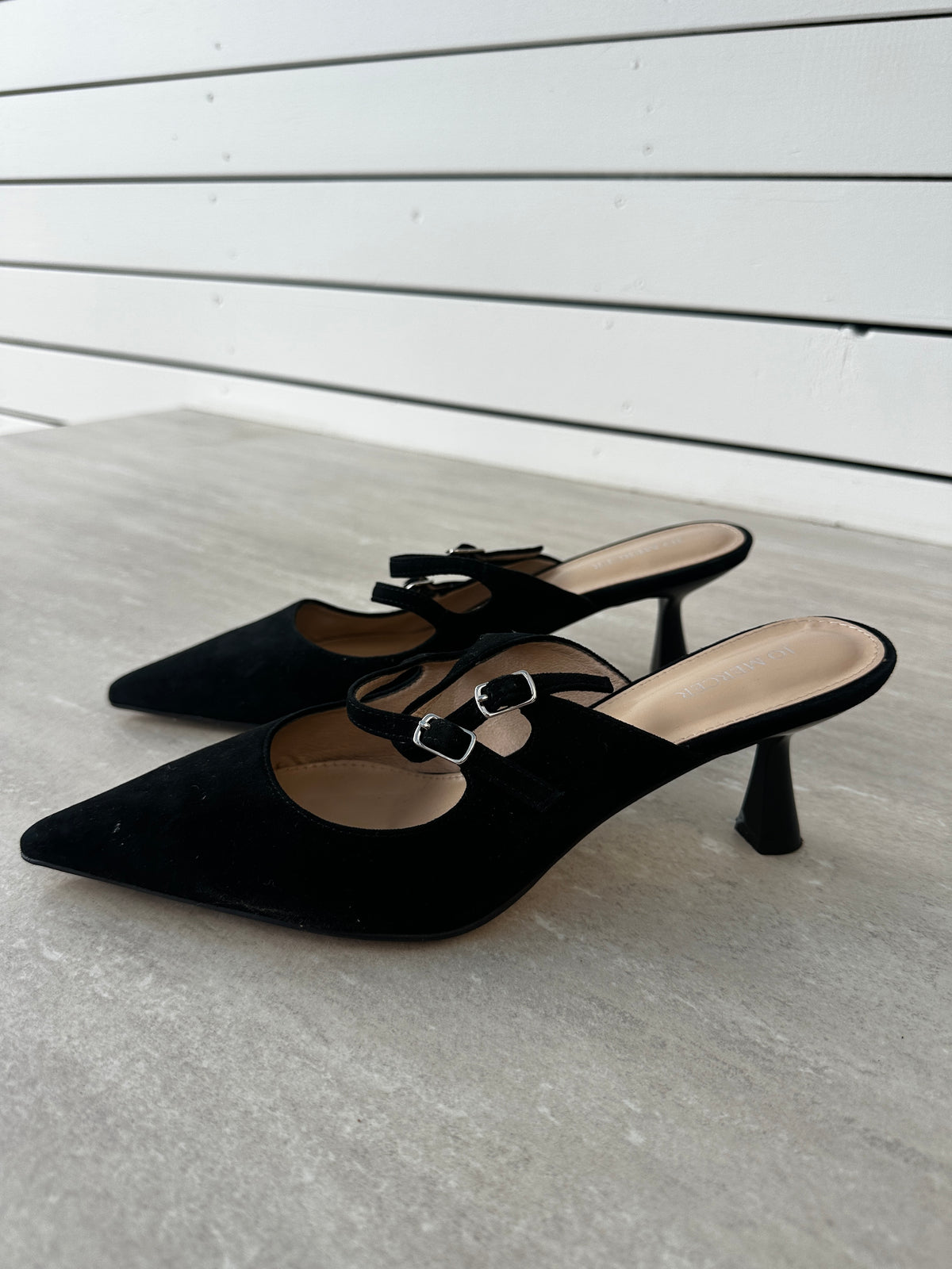 Jo Mercer Black Suede Kitten Heels - 39