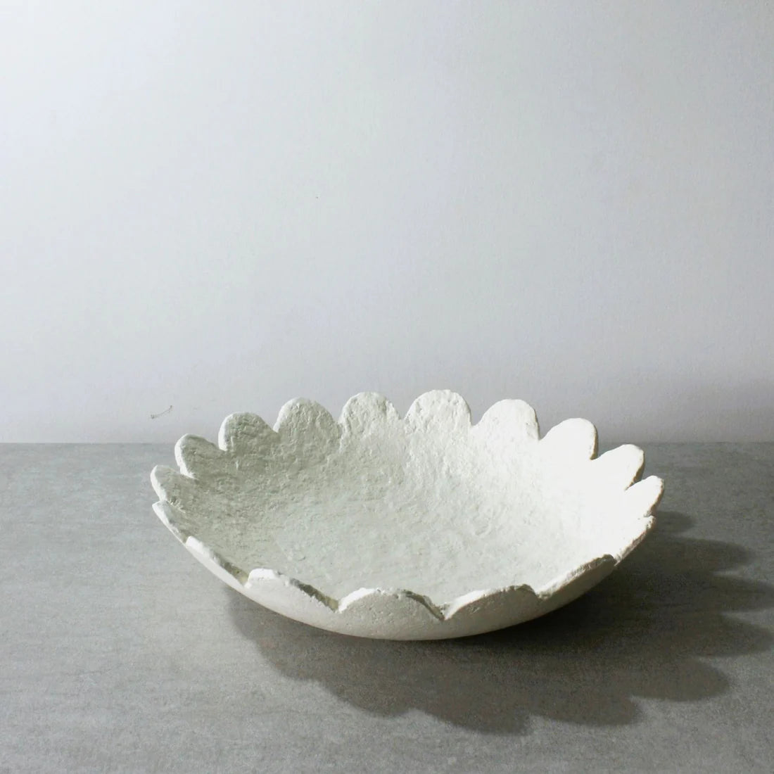 Scalloped Dish Large- Oatmeal