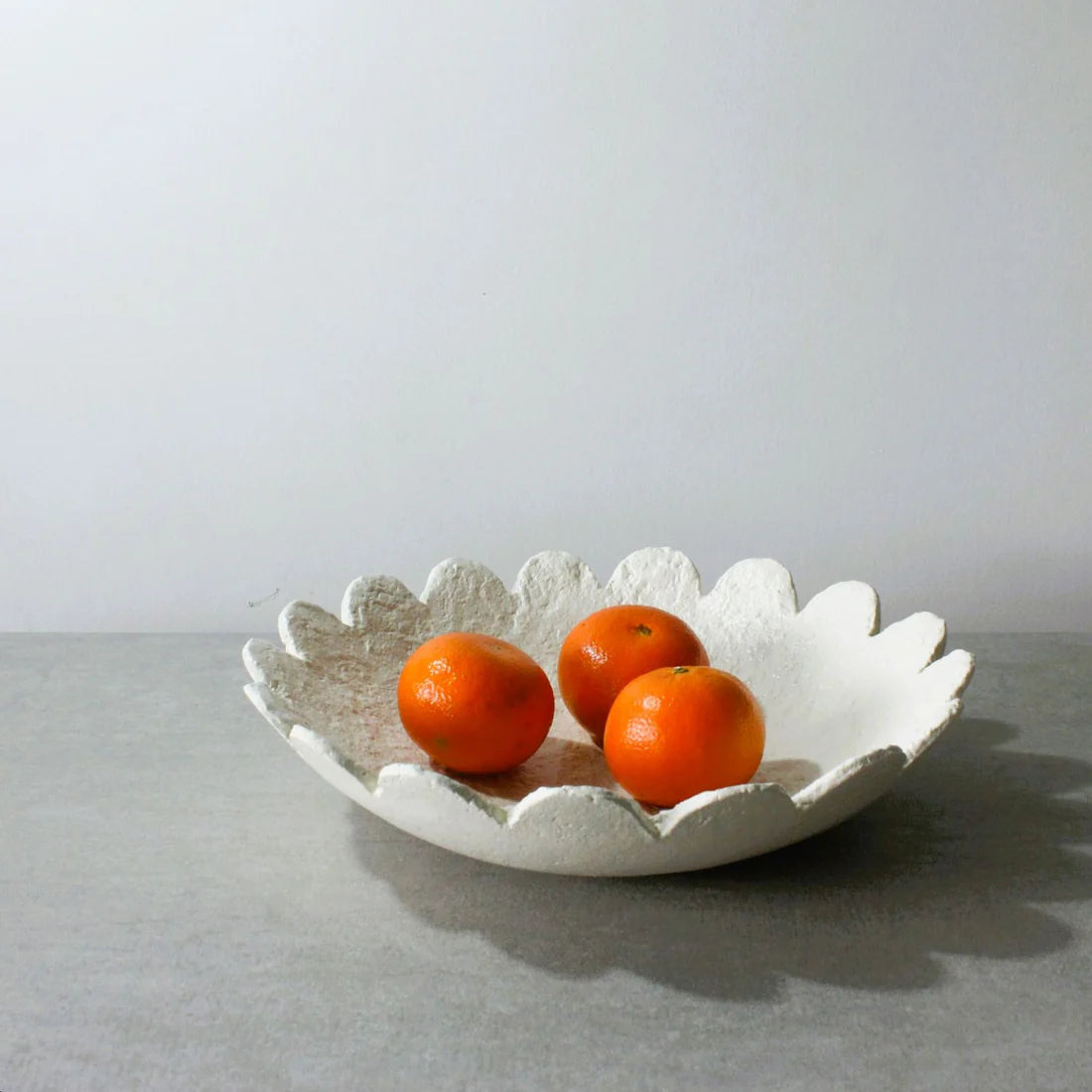 Scalloped Dish Large- Oatmeal