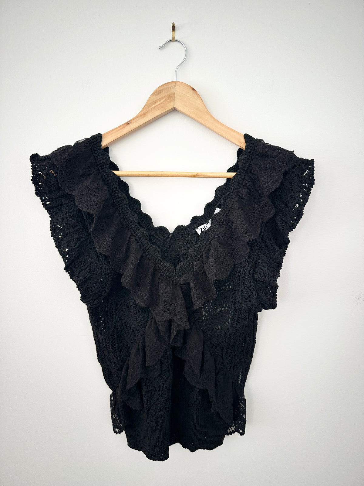 Zara Lace/Knit Top - L (more M)