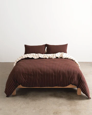 Quilt Cover - Vanilla / Mahogany