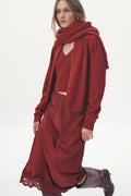 Marina Silk Midi Skirt - Wine Red