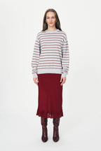 Marina Silk Midi Skirt - Wine Red
