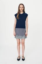 Marina Silk Mini Skirt - Dove Grey