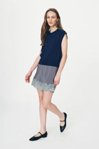 Marina Silk Mini Skirt - Dove Grey