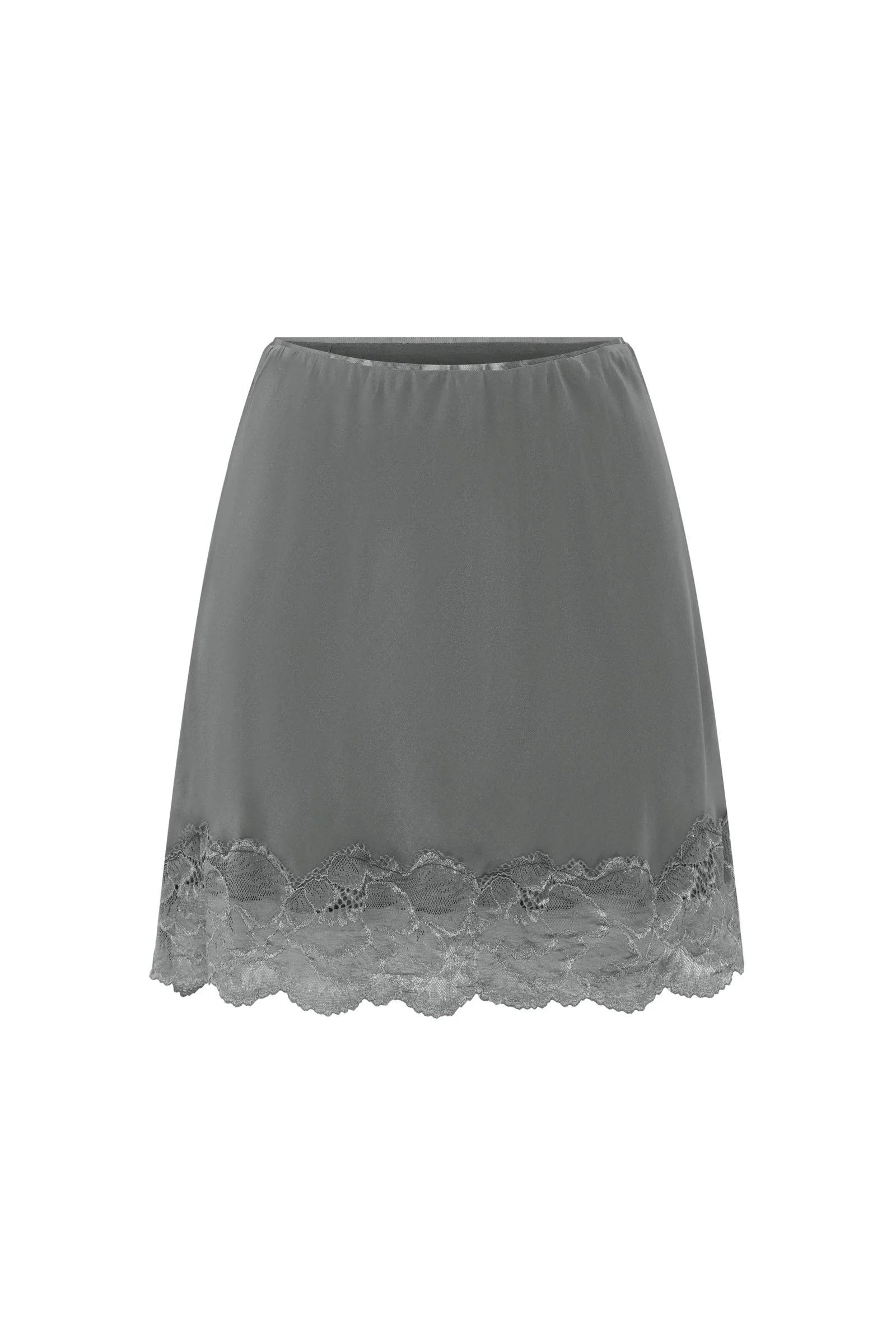 Marina Silk Mini Skirt - Dove Grey