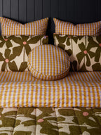 Olive Poppy Pillowcase Set
