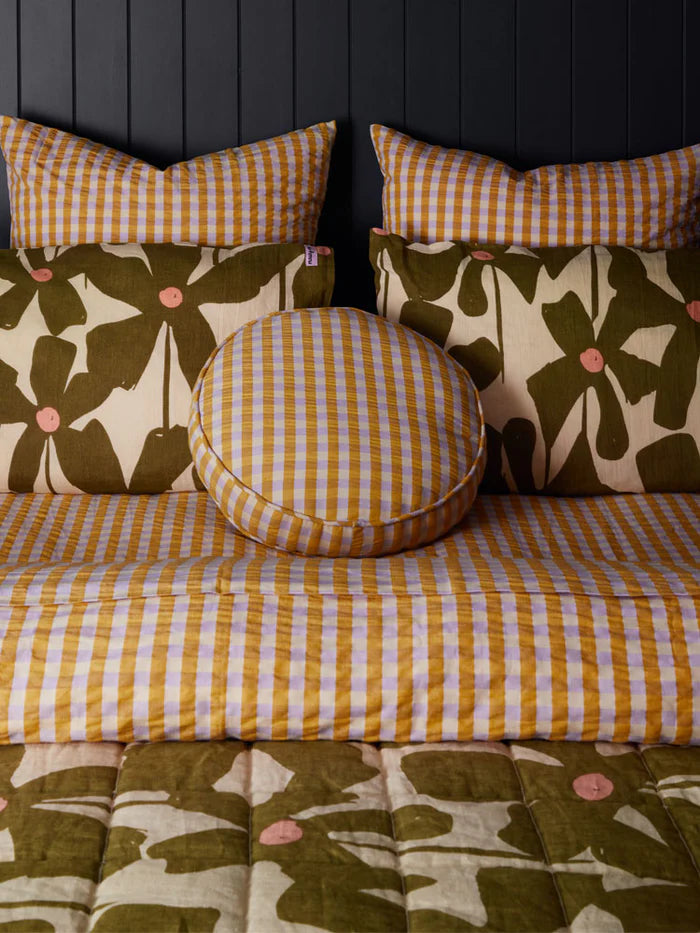 Olive Poppy Pillowcase Set