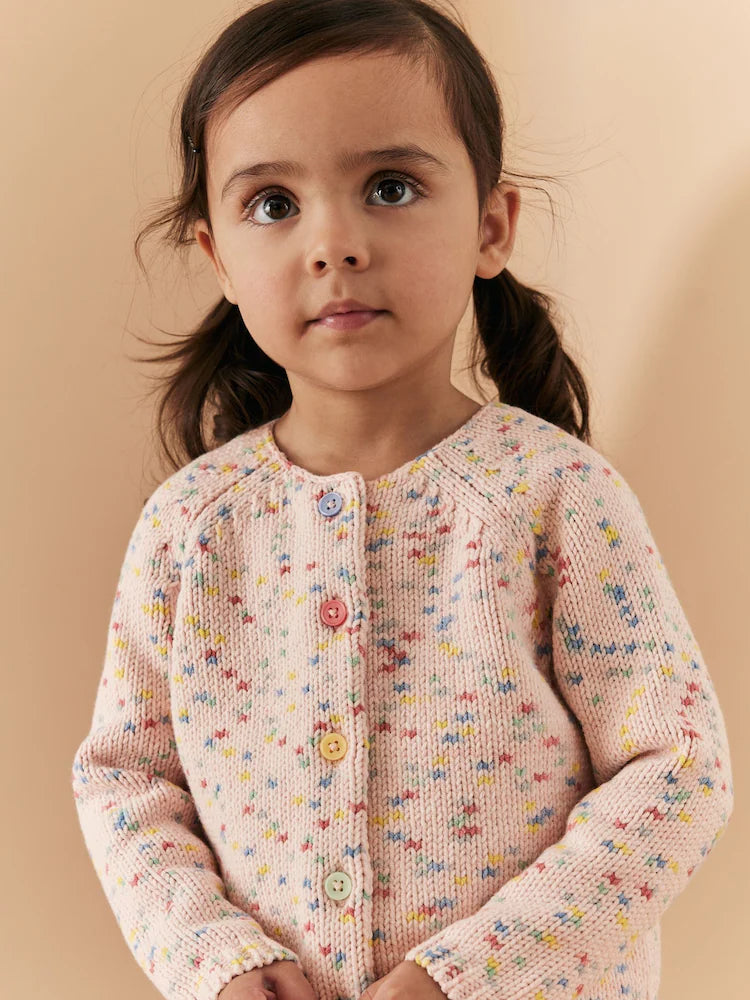 Kids Next SPeckled Pink Cardigan