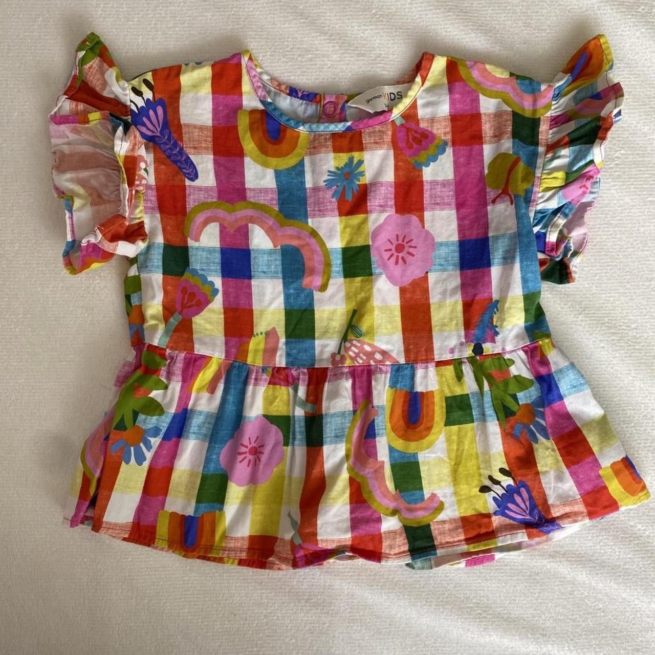 Kids Gorman Floral Check Top - 5-6