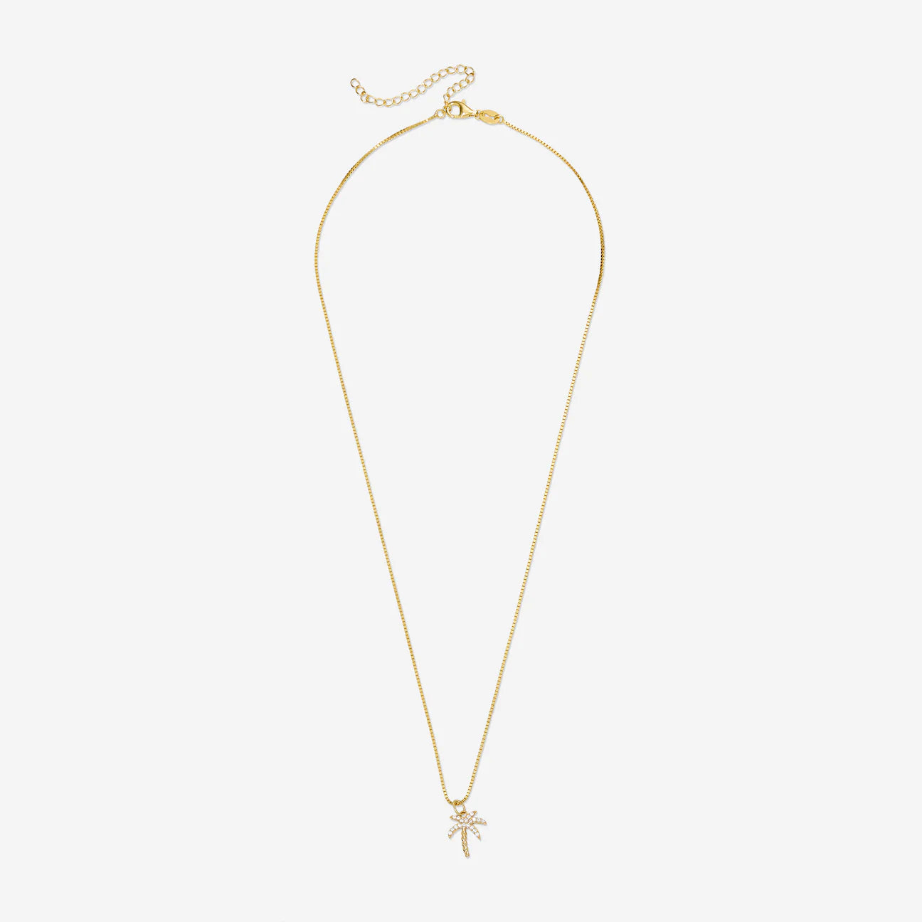 Palm Beach Necklace - Palm Tree w Box Chain
