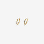 Stellar Mini Huggies CLEAR (Pair) - 14k Gold Vermeil