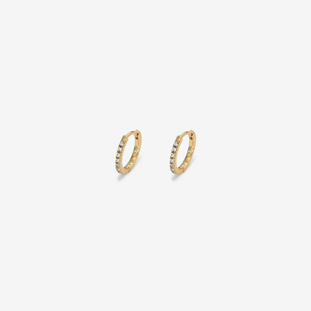 Stellar Mini Huggies CLEAR (Pair) - 14k Gold Vermeil
