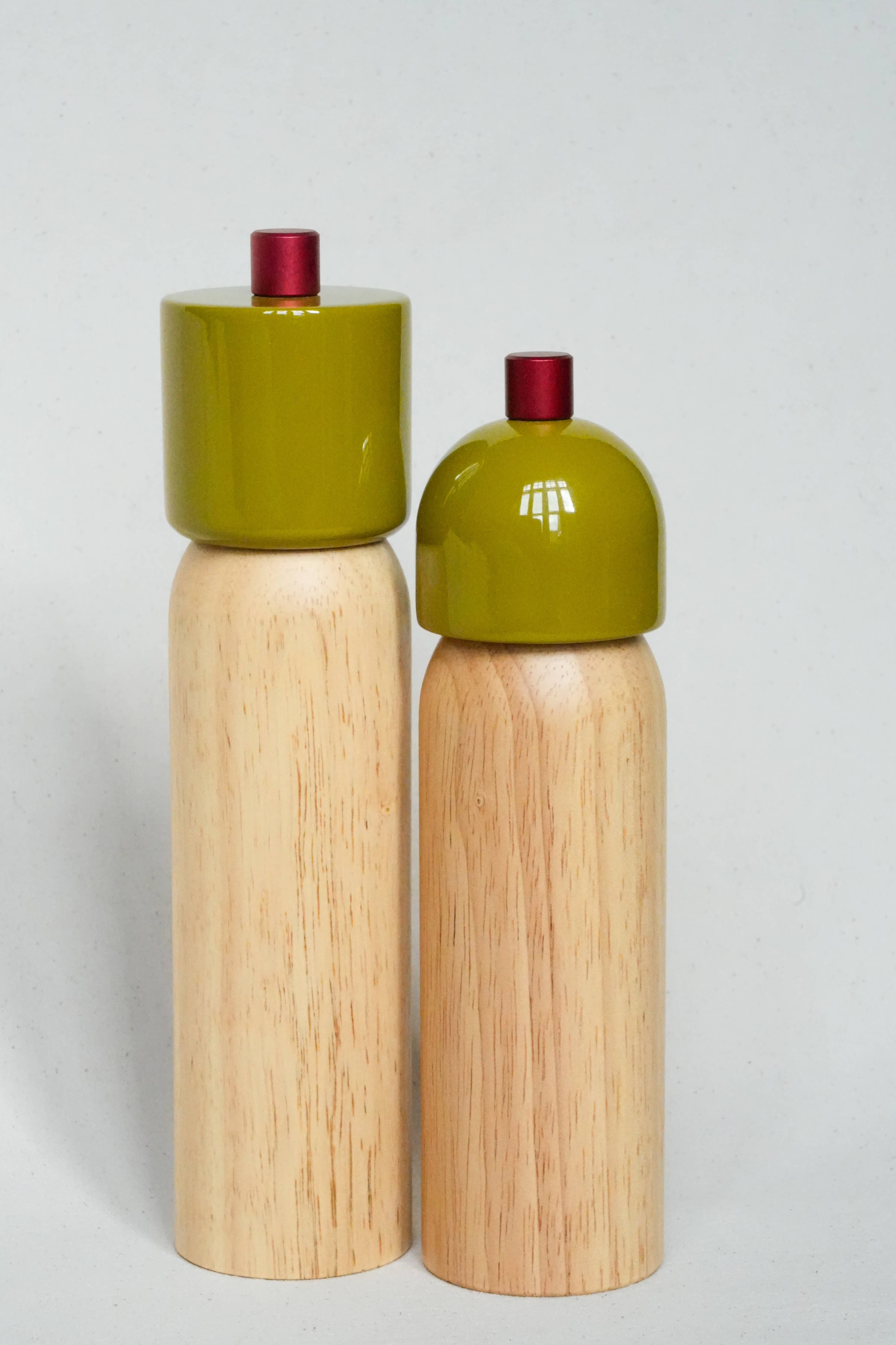 New! Salt & Pepper Grinder - Olive & Red: Large