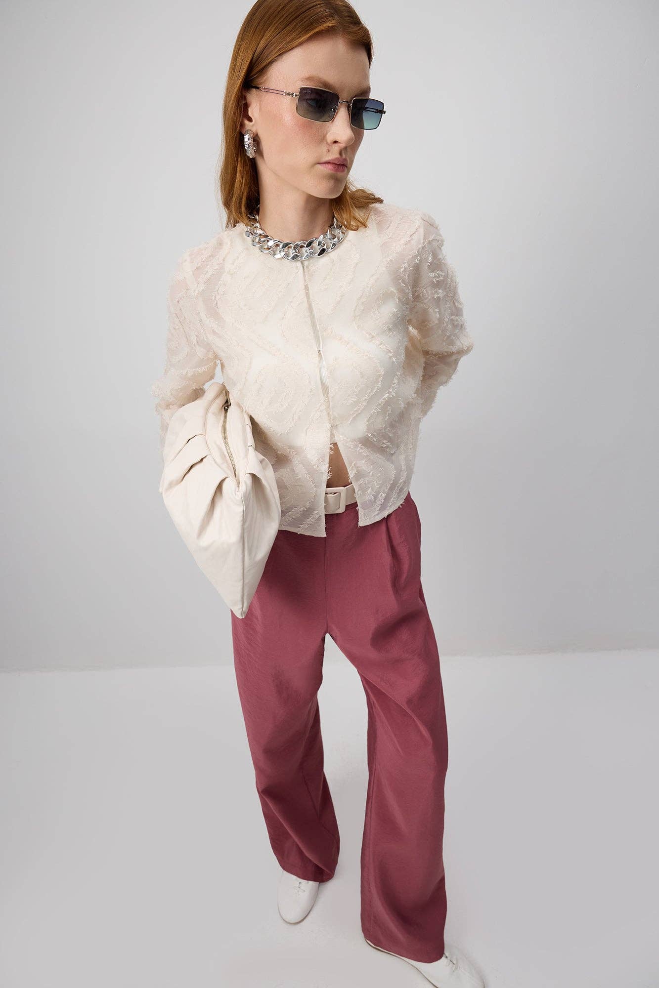 High-Waisted Wide-Leg Cupro Pants