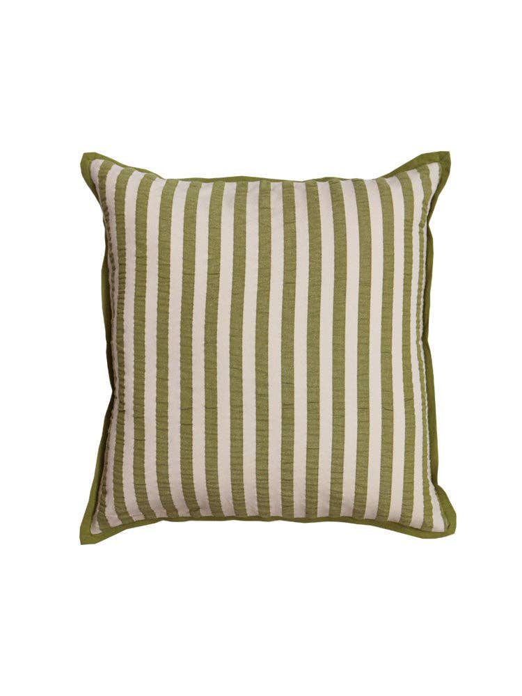 Pistachio Seersucker Cushion: With Insert