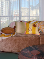 Pistachio Seersucker Cushion: With Insert