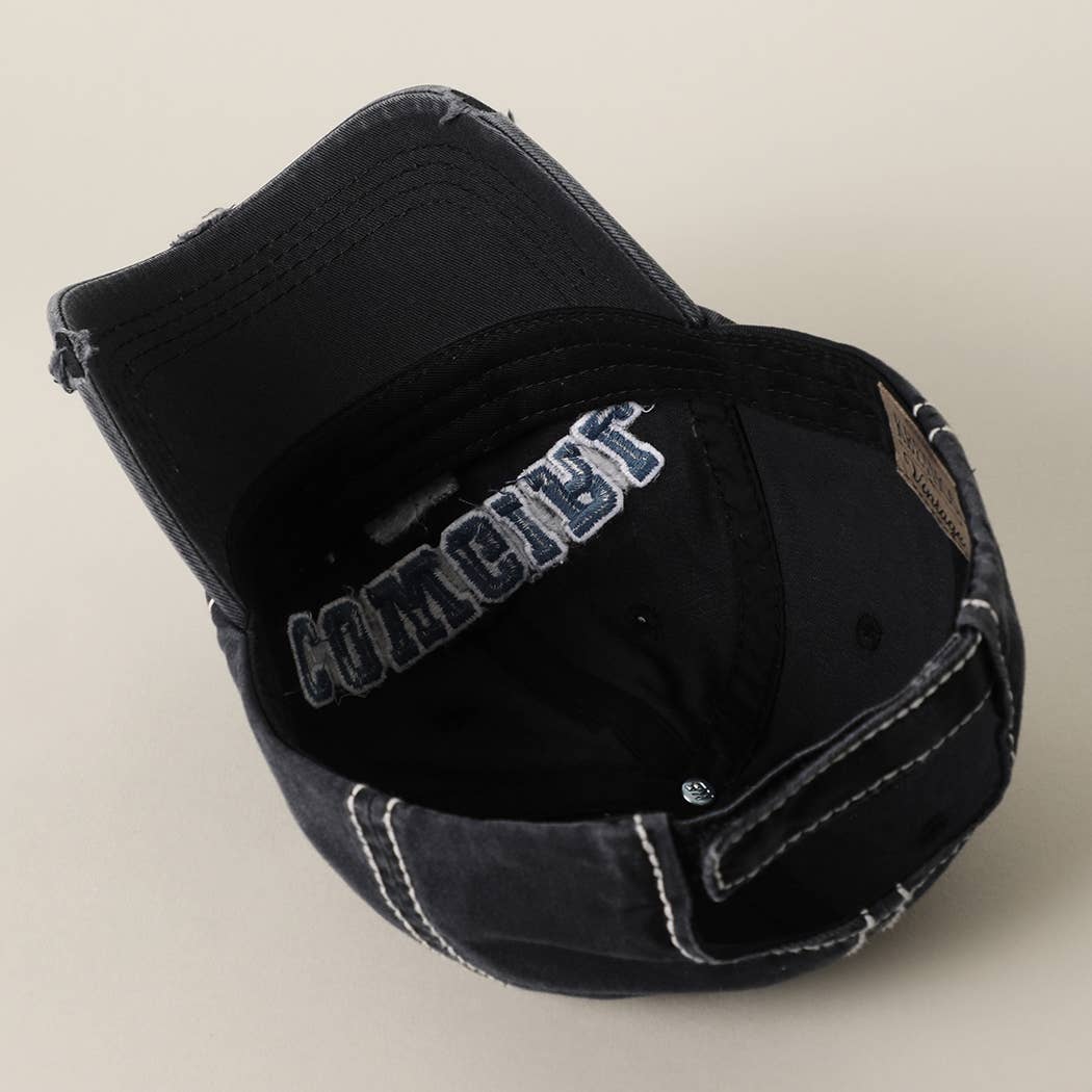 COWGIRL 01 Embroidered Vintage Distressed Baseball Cap
: BLK