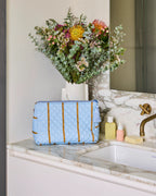 Como Stripe Quilted Cotton Toiletry Bags