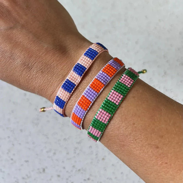 Beaded Bracelet - Checks