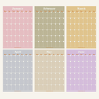Monthly Undated A3 Wall Planner | 12 Pages | Pastels