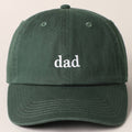Father's Day Baseball Cap With Dad Text Embroidery : DARK GREEN / ONE SIZE