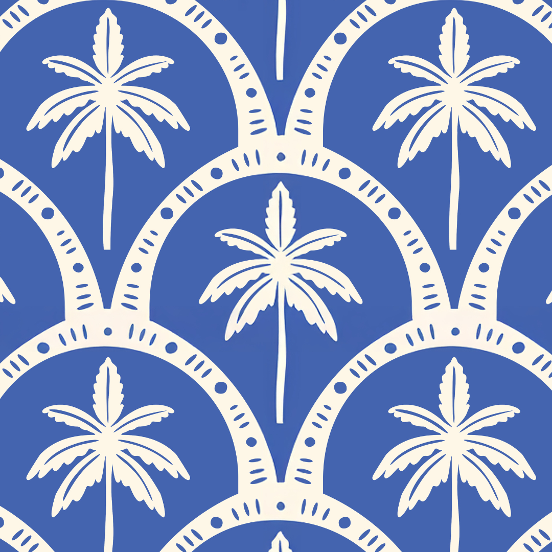 Medium Insulated Tote – Blue Palm