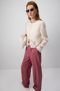 High-Waisted Wide-Leg Cupro Pants