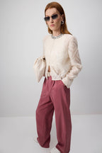 High-Waisted Wide-Leg Cupro Pants