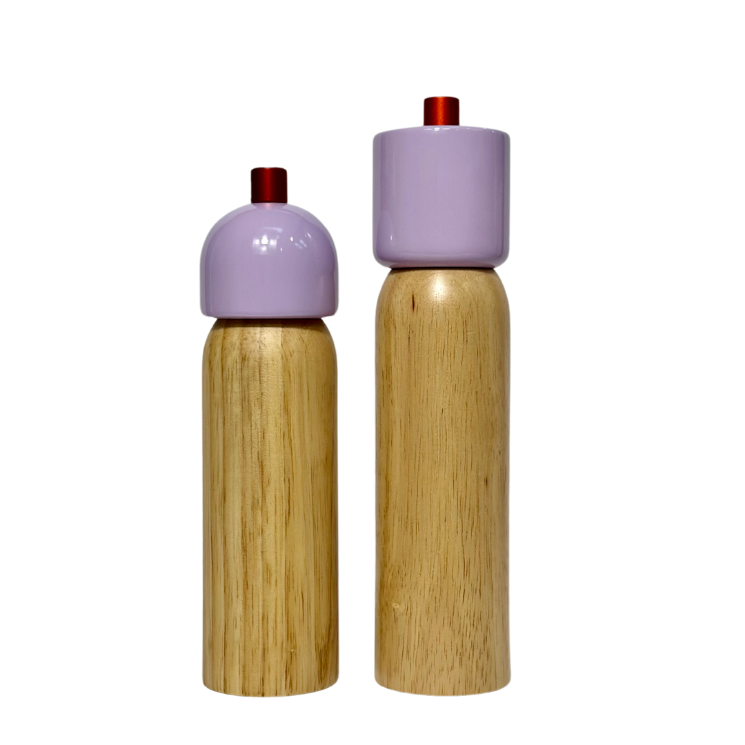 Salt & Pepper Grinder - Lilac & Red: Large