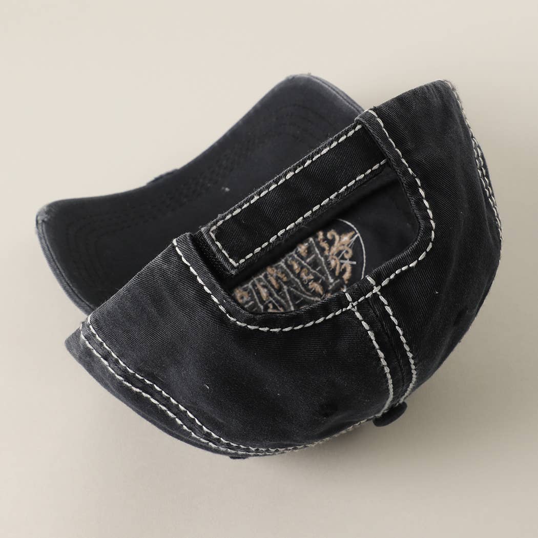 MAMA Patch Embroidered Distressed Baseball Cap : HPK