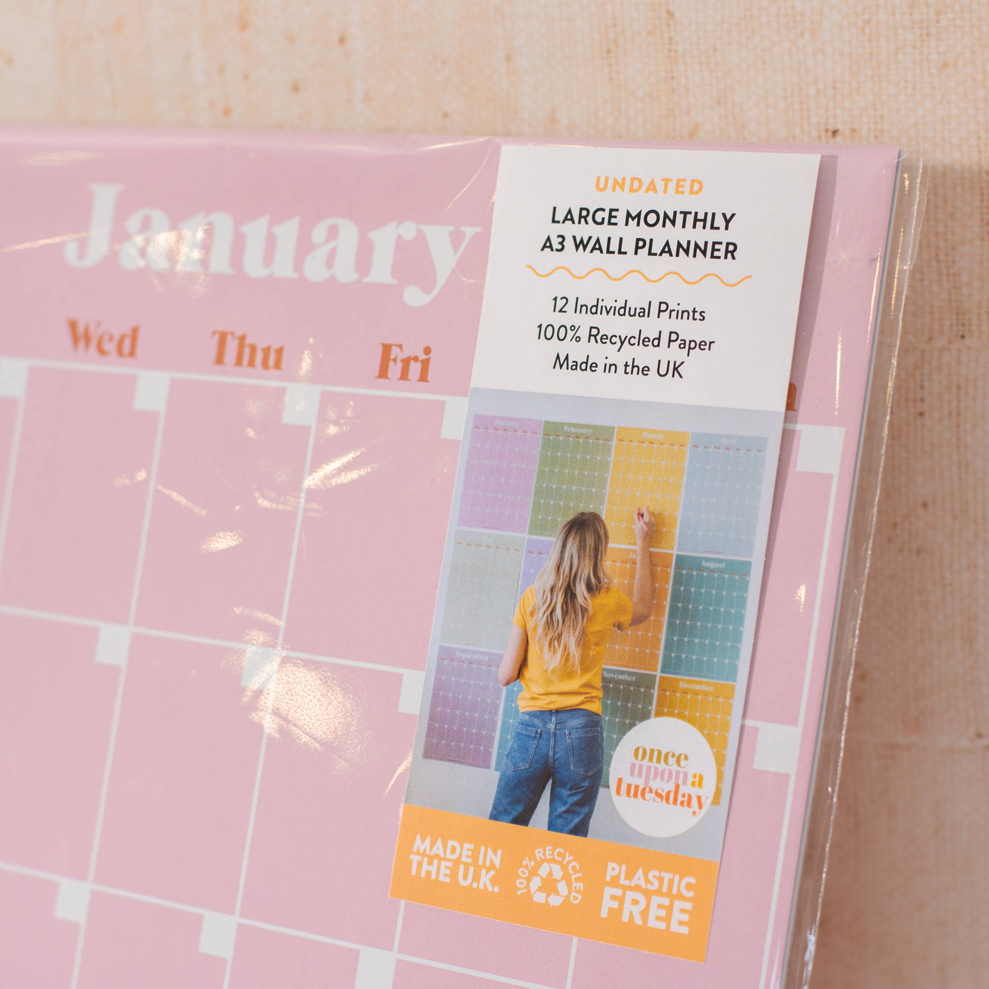 Monthly Undated A3 Wall Planner | 12 Pages | Pastels