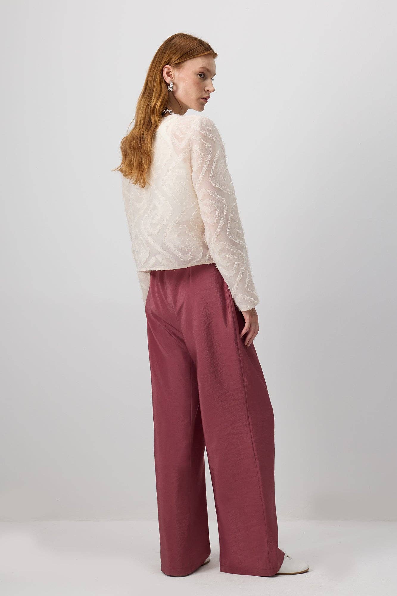 High-Waisted Wide-Leg Cupro Pants