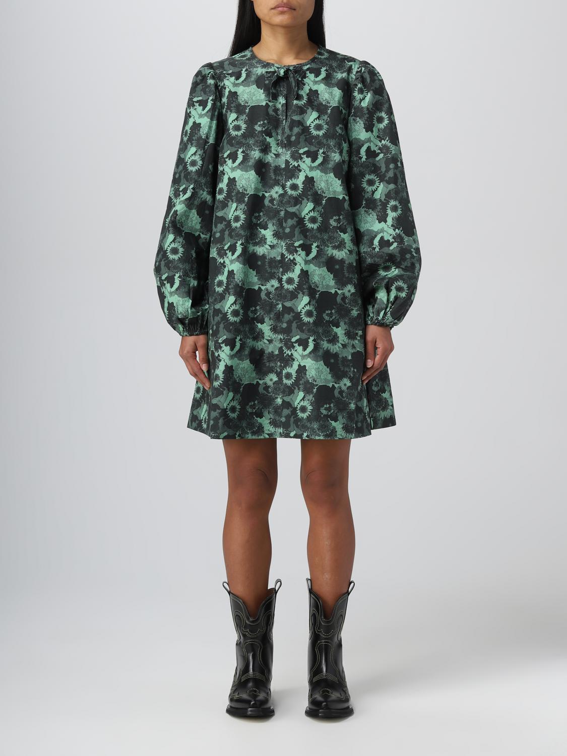 Printed A-Shaped Mini Dress GANNI